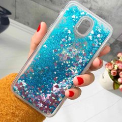 Чехол Glitter для Samsung Galaxy J5 2017 / J530 Бампер Жидкий блеск синий