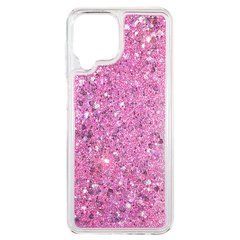 Чехол Glitter для Samsung Galaxy M22 / M225 бампер силиконовый с блестками Розовый