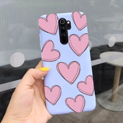 Чехол Style для Xiaomi Redmi Note 8 Pro силиконовый бампер Голубой Floating Hearts