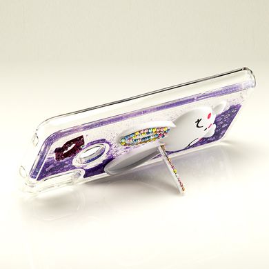 Чехол Glitter для Samsung Galaxy M20 / M205 бампер жидкий блеск Заяц Фиолетовый