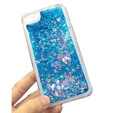 Чехол Glitter для Iphone 6 Plus / 6s Plus Бампер Жидкий блеск синий