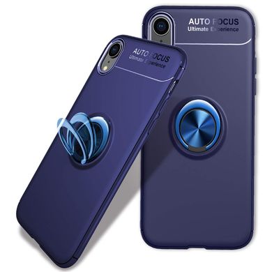 Чехол TPU Ring для Iphone XR бампер с кольцом противоударный Blue
