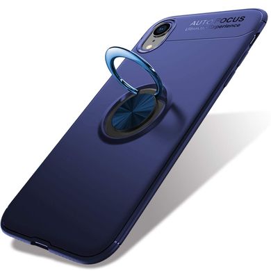 Чехол TPU Ring для Iphone XR бампер с кольцом противоударный Blue
