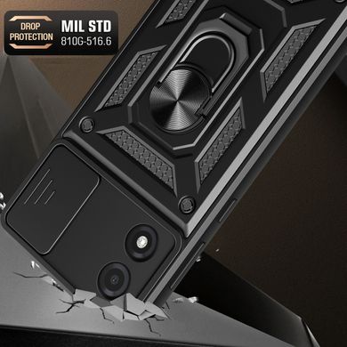 Чехол Hide Shield для Motorola Moto E13 бампер противоударный с подставкой Black