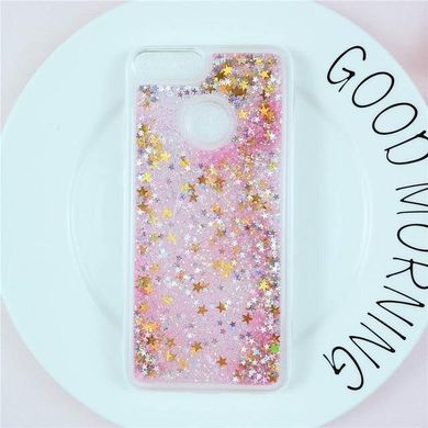 Чехол Glitter для Xiaomi Redmi 6A Бампер Жидкий блеск звезды Розовый