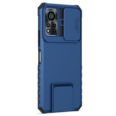 Чехол Hide Shield для Infinix Hot 11S NFC противоударный бампер с подставкой Blue