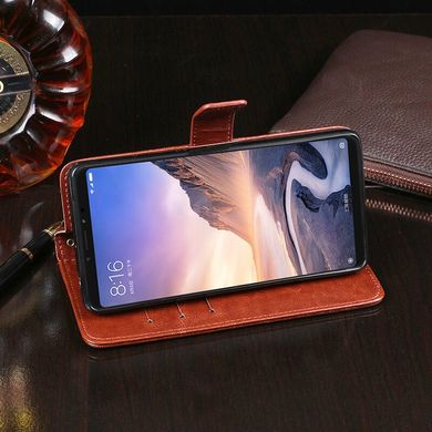 Чехол Idewei для Xiaomi Mi Max 3 кожа PU книжка коричневый