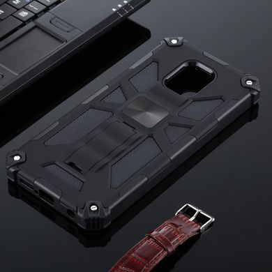 Чехол Shockproof Shield для Xiaomi Redmi Note 9 Pro Max бампер противоударный с подставкой Black