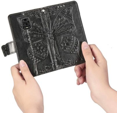 Чехол Butterfly для Xiaomi Redmi Note 9 Pro книжка кожа PU черный