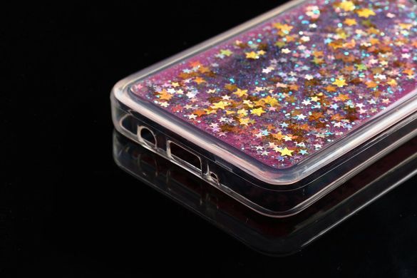 Чехол Glitter для Samsung Galaxy J7 2016 / J710 Бампер Жидкий блеск звезды розовый