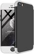 Чехол GKK 360 для Iphone 5 / 5s / SE Бампер противоударный без выреза Black-Silver