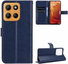 Чехол Idewei для Motorola Moto G15 / G15 Power книжка кожа PU с визитницей синий