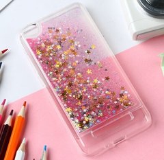 Чехол Glitter для Xiaomi Redmi 4a Бампер Жидкий блеск звезды розовый