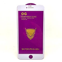 Защитное стекло OG 6D Full Glue для Iphone 6 Plus / 6s Plus полноэкранное белое