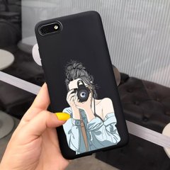 Чехол Style для Huawei Y5 2018 / Y5 Prime 2018 (5.45") Бампер силиконовый Черный Girl with a camera