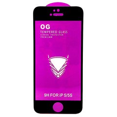 Защитное стекло OG 6D Full Glue для Iphone 5 / 5s / SE черное