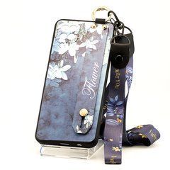 Чехол Lanyard для Samsung Galaxy A12 2021 / A125 бампер с ремешком Navy