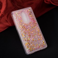 Чехол Glitter для Xiaomi Redmi 5 Plus (5.99") Бампер Жидкий блеск звезды розовый