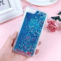 Чехол Glitter для Iphone SE 2022 Бампер Жидкий блеск Blue