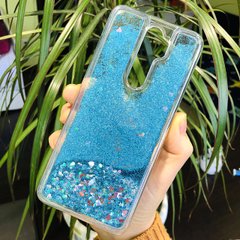Чехол Glitter для OPPO A9 2020 бампер жидкий блеск Синий