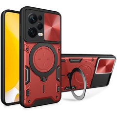 Чехол Magnetic Shield для Xiaomi Redmi Note 12 Pro 5G бампер противоударный с подставкой Red