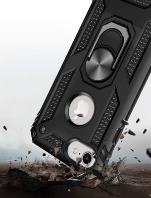 Чехол Shield для Iphone 5 / 5s / SE бронированный Бампер с подставкой Black