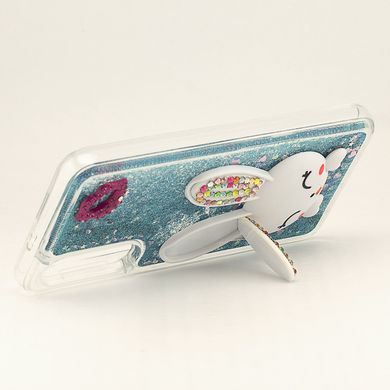 Чехол Glitter для Xiaomi Mi 9 SE Бампер Жидкий блеск аквариум Заяц Синий
