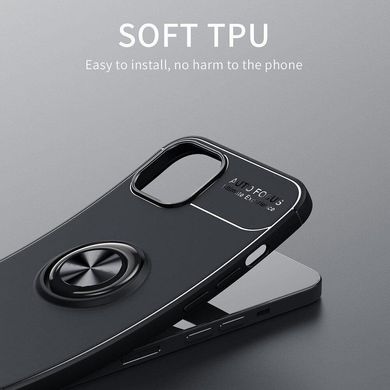 Чехол TPU Ring для Iphone 14 бампер противоударный с подставкой кольцом Black