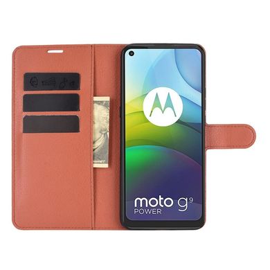 Чехол IETP для Motorola Moto G9 Power книжка кожа PU с визитницей коричневый