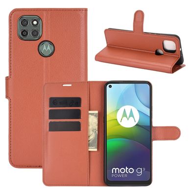 Чохол IETP для Motorola Moto G9 Power книжка шкіра PU з візитницею коричневий