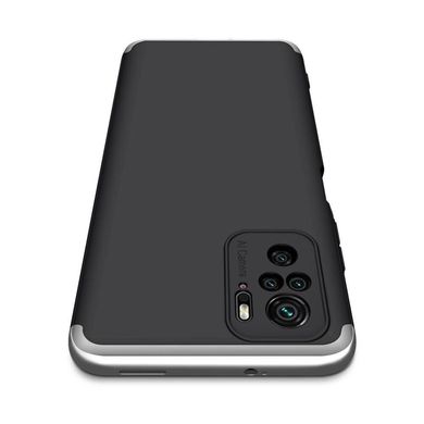 Чехол GKK 360 для Xiaomi Redmi Note 10 / Note 10S бампер противоударный Black-Silver