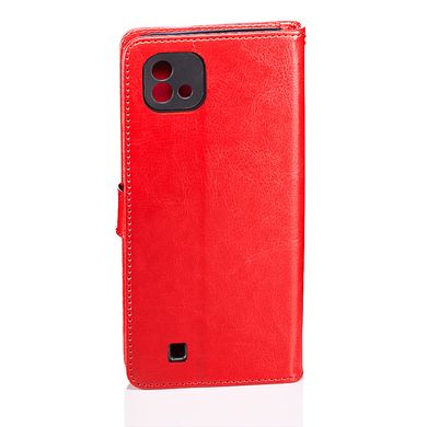 Чехол Idewei для Realme C11 2021 книжка кожа PU с визитницей красный