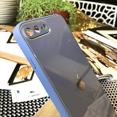 Чохол Color-Glass для Iphone 7 Plus / 8 Plus бампер із захистом камер Blue