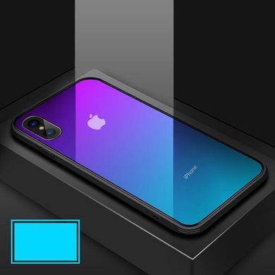 Чехол Amber-Glass для Iphone XS бампер накладка градиент Aquamarine