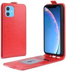 Чохол IETP для Iphone 12 фліп вертикальний шкіра PU червоний