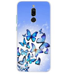 Чехол Print для Xiaomi Redmi 8 силиконовый бампер Butterflies Blue