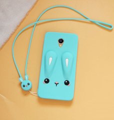 Чехол Funny-Bunny 3D для Meizu M6S Бампер резиновый голубой