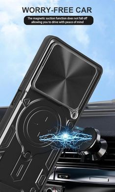 Чехол Magnetic Shield для Realme C61 / RMX3930 бампер противоударный с подставкой кольцом Black