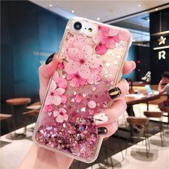 Чехол Glitter для Iphone SE 2022 бампер жидкий блеск Sakura