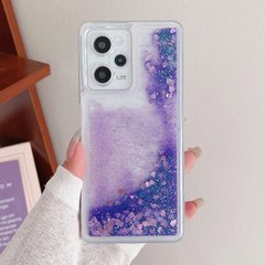 Чехол Glitter для Xiaomi Poco X5 Pro 5G бампер жидкий блеск аквариум фиолетовый