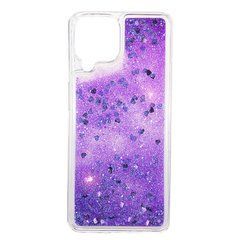 Чехол Glitter для Samsung Galaxy M22 / M225 бампер силиконовый с блестками Фиолетовый