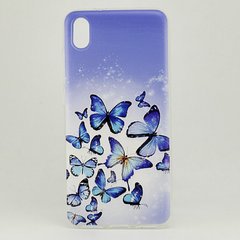 Чехол Print для Xiaomi Redmi 7A силиконовый бампер Butterflies Blue