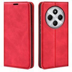 Чехол Taba Retro-Skin для Xiaomi Redmi 14C книжка с визитницей кожа PU красный