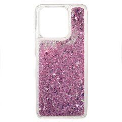 Чехол Glitter для Xiaomi Redmi Note 13 Pro 4G бампер силиконовый с блестками Розовый