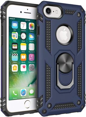 Чехол Shield для Iphone 5 / 5s / SE бронированный Бампер с подставкой Dark-Blue