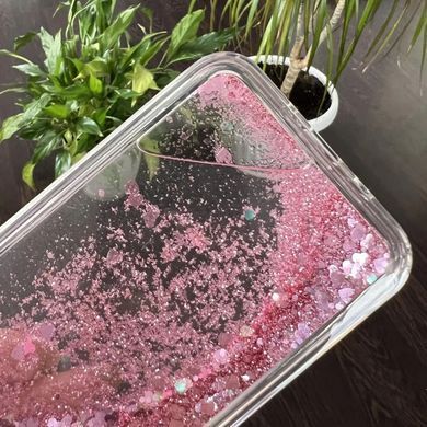Чехол Glitter для Meizu M3 / M3s / M3 mini Бампер Жидкий блеск сердце розовый УЦЕНКА