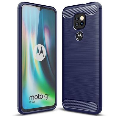 Чехол Carbon для Motorola Moto E7 Plus бампер противоударный Blue