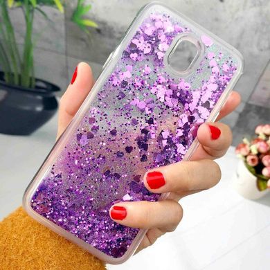 Чехол Glitter для Samsung Galaxy J7 2017 / J730 Бампер Жидкий блеск фиолетовый