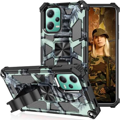 Чехол Military Shield для Xiaomi Poco X5 5G бампер противоударный с подставкой Turquoise