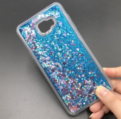 Чехол Glitter для Samsung Galaxy A3 2016 / A310 Бампер Жидкий блеск Синий